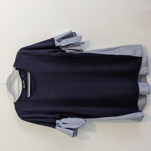 7th avenue New York & company woman's Size L Navy blouse